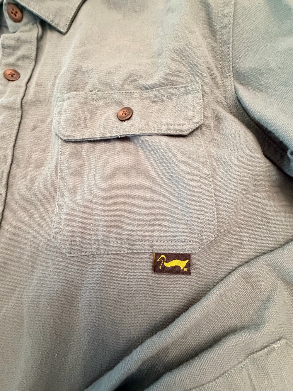 Vintage 80s Duxbak Heavyweight Cotton Chamois Utility Hunting EUC Sage Green L - Picture 6 of 11